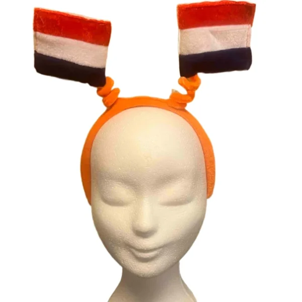 Haarband met vlaggetjes rood wit blauw