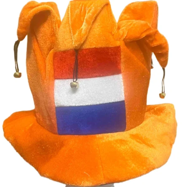 Hoed oranje met belletjes
