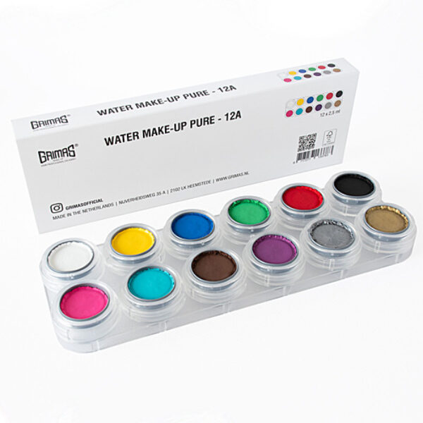 Grimas water palette make up pure x 12 kleuren