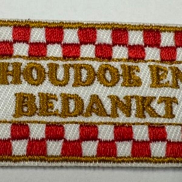 Embleem hoedoe en bedankt