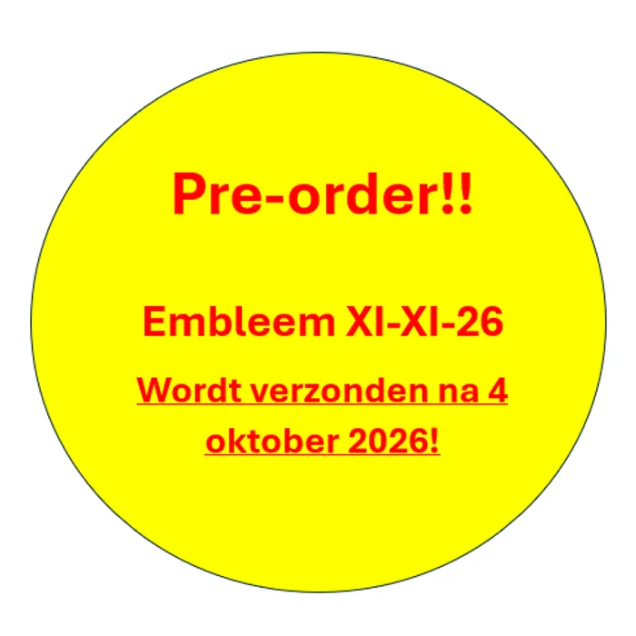 Pre order Embleem XI-XI Jaarembleem 2026