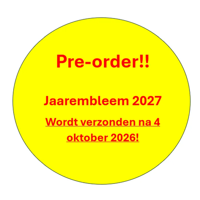 Pre order Jaarembleem 2027 Kielekielekiele Oeteldonkse club