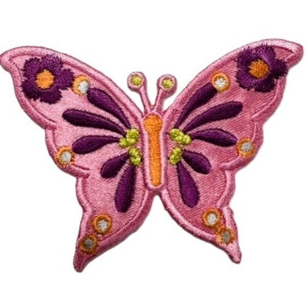 Embleem vlinder roze