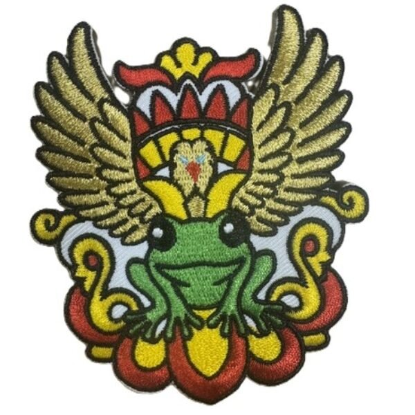 Embleem kikker met vleugels